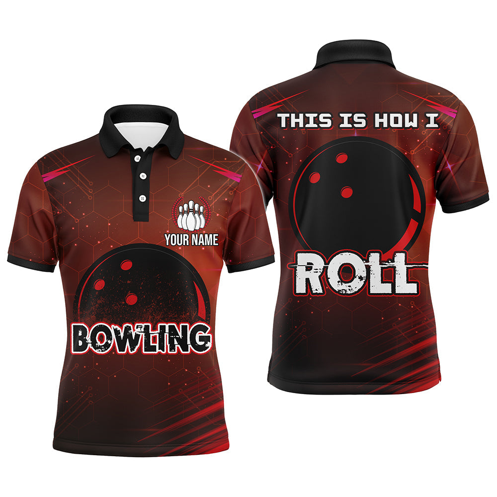 Men's Short Sleeve 'This Is How I Roll' Bowling Polo Shirt N153