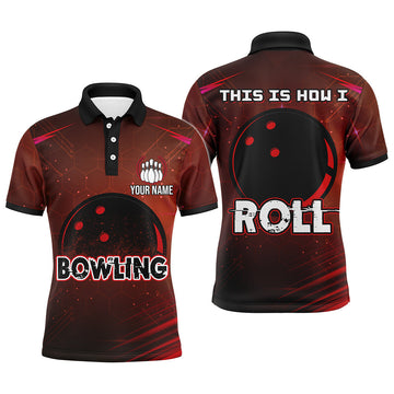 Men's Short Sleeve 'This Is How I Roll' Bowling Polo Shirt N153