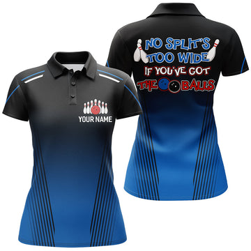 Women's Custom Blue Bowling Polo Shirt N158