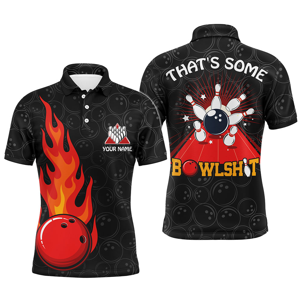 Custom Black Flame Polo Shirt for Men N130