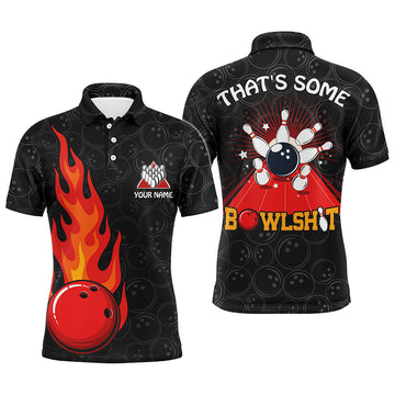 Custom Black Flame Polo Shirt for Men N130