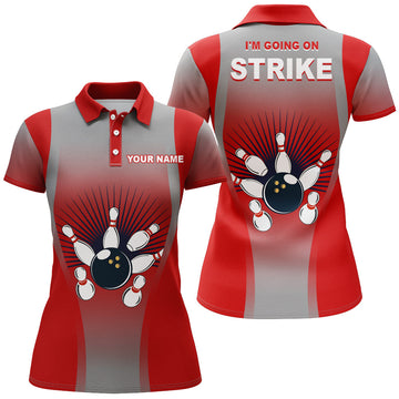 Personalised Red Women's Bowling Polo Shirt N160