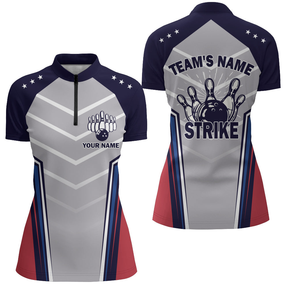 Women's Vintage Bowling Quarter-Zip Shirt N171