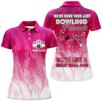Women's Pink Flamingo Bowling Polo Shirt N173