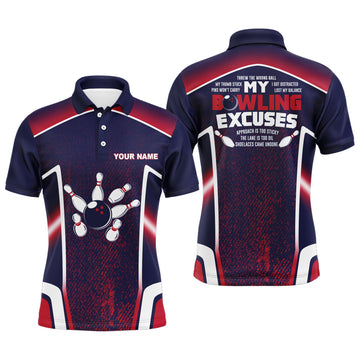 Funny Bowling Polo Shirt for Men - Custom Name, Short Sleeve N142