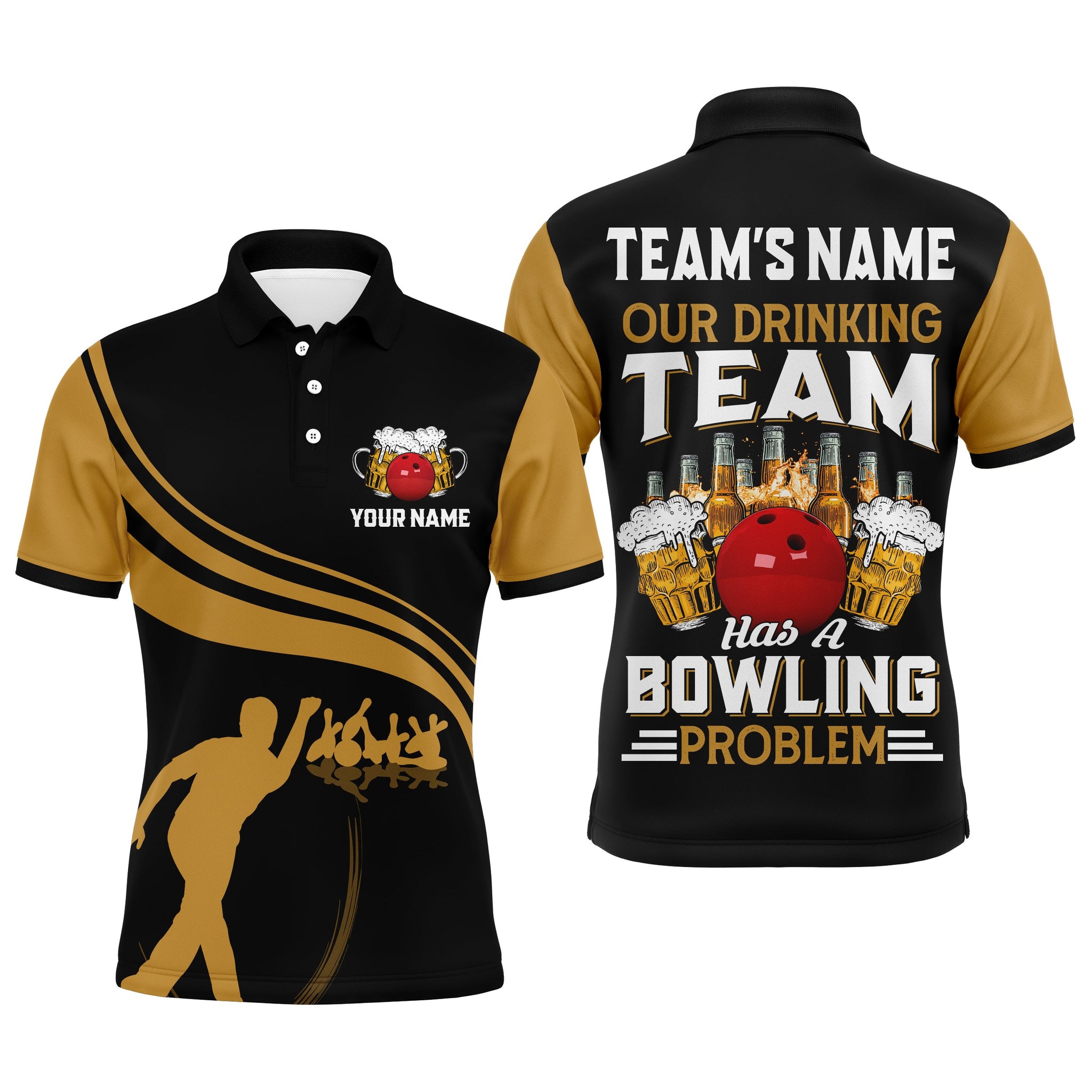 Personalised Vintage Bowling Shirt for Beer Lovers N121