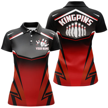 Women's Kingpins Red Bowling Polo Shirt N180