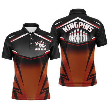 Men's Kingpins Orange Bowling Polo Shirt N157