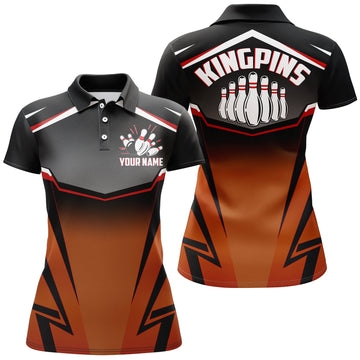 Women's Kingpins Orange Bowling Polo Shirt N157