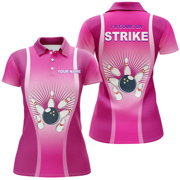 Personalised Pink Polo Shirt for Women - Bowling N105