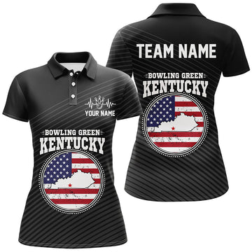 Women's Custom Bowling Polo Shirt - Green Kentucky Design Q303