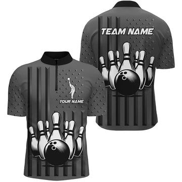 Men's Camo Bowling 1/4 Zip Jersey Q276