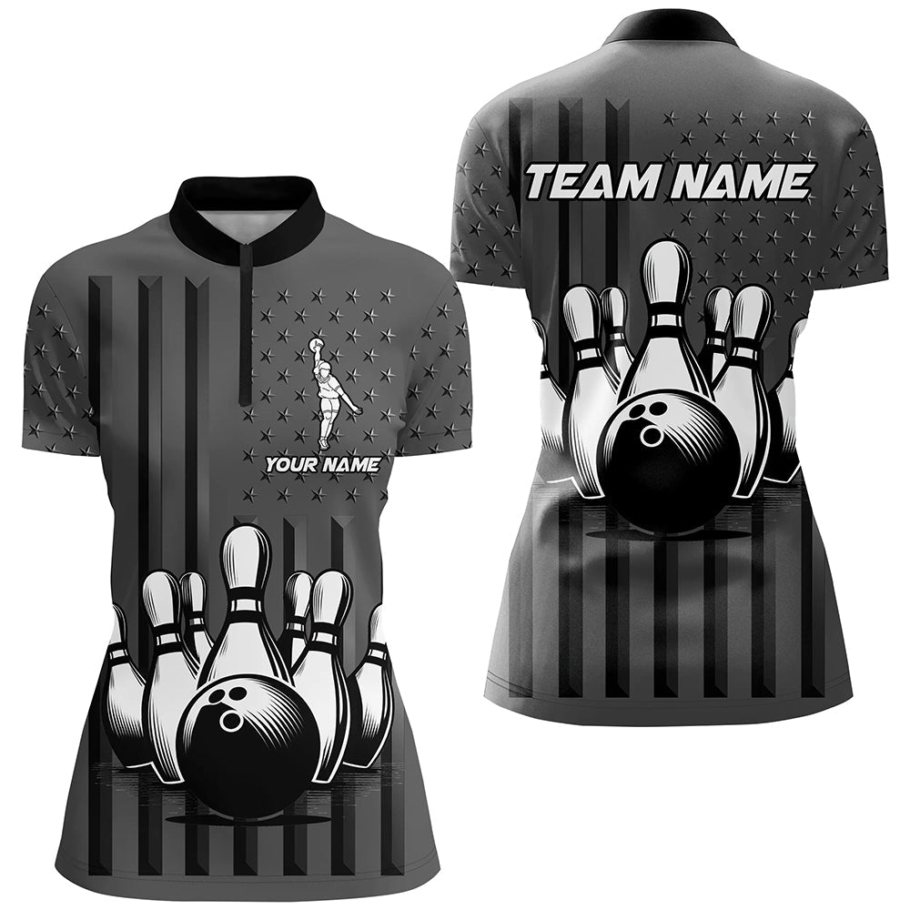 Women's Camo Bowling 1/4 Zip Jersey Q276