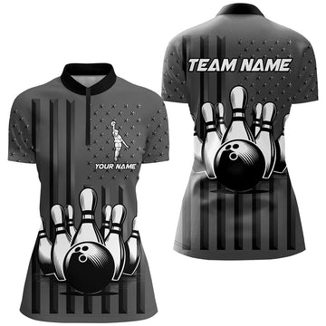 Women's Camo Bowling 1/4 Zip Jersey Q276