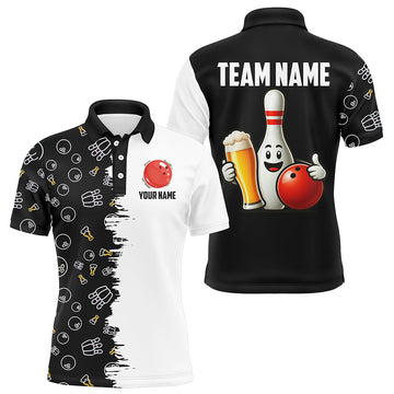 Custom Funny Beer Bowling Polo Shirt for Men Q403