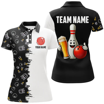 Funny Custom Beer Bowling Polo for Women Q403