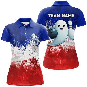 Halloween Ghost Bowling Polo Shirt for Women Q404