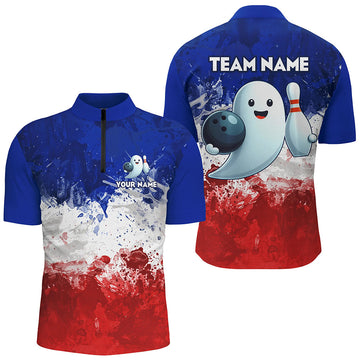 Halloween Ghost Bowling Jersey, Custom 1/4 Shirt for Men Q404