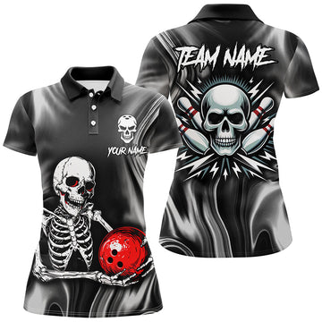 Personalised Women's Skull Bowling Polo Shirt Q285