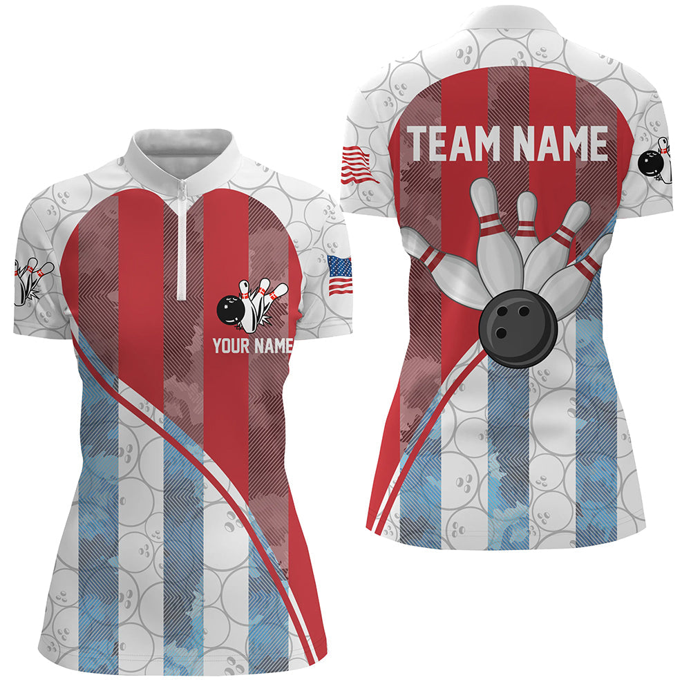 Women's Bowling 1/4 Zip Tournament Jersey Q273