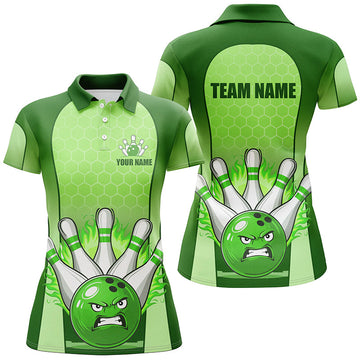Women's Green Bowling Polo Shirt Q278