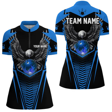 Women's Custom Eagle 1/4 Zip Bowling Shirts Q434