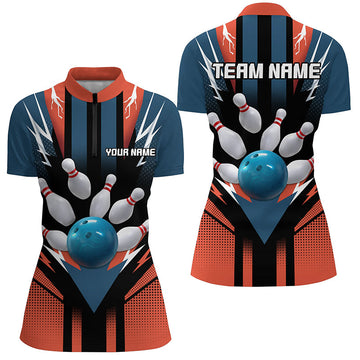 Personalised Women's 1/4 Zip Bowling Shirt Q280