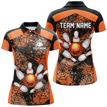 Orange Women's Bowling Polo Shirt Q288