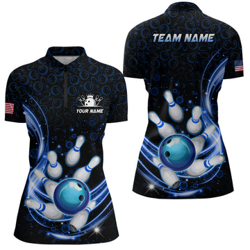 Women's Camo Bowling Quarter-Zip Jersey Q251