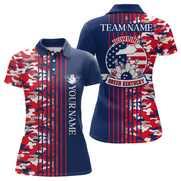 Women's Custom Bowling Polo Shirt - Green Kentucky Design Q304