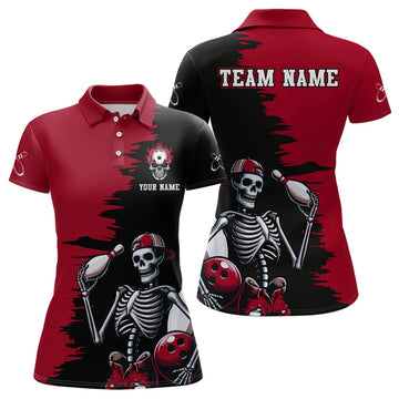 Women's Skull Bowling Polo Shirt Q407