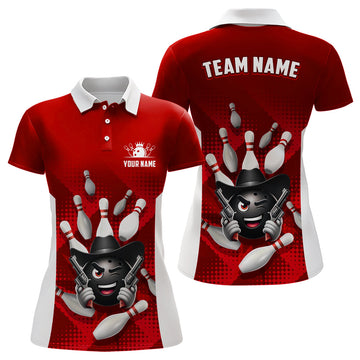 Personalised Funny Women's Bowling Polo Shirt Q409