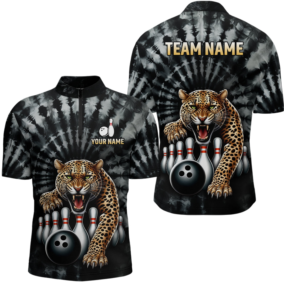 Men's Personalised Bowling Quarter Zip Shirt Q401