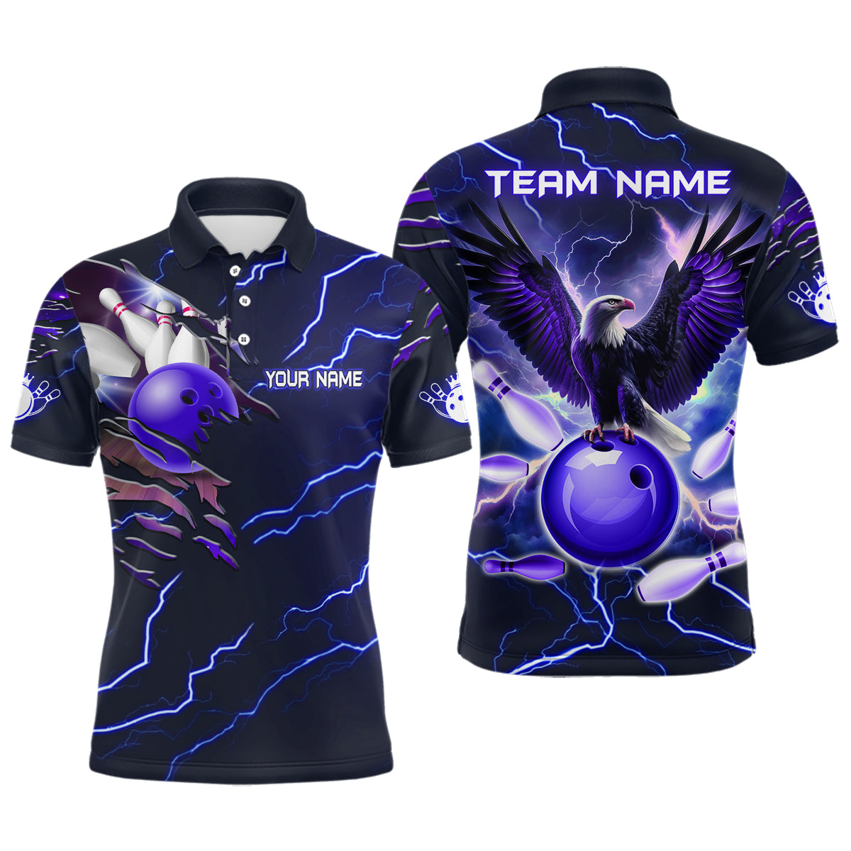 Men's Polo Shirt - Eagle Bowling Team Q437