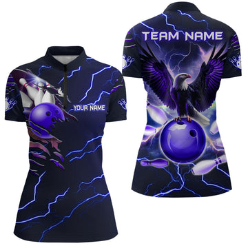 Personalised Women's 1/4 Zip Eagle Bowling Shirt Q437