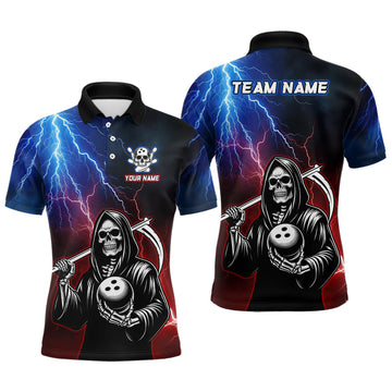 Thunder Grim Reaper Bowling Polo Shirt for Men Q405