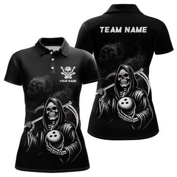 Skull Bowling 1/4 Zip Shirt for Women Q299