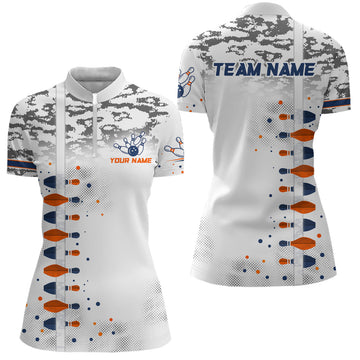 Women's Camo Grey Bowling Quarter-Zip Jersey Q300