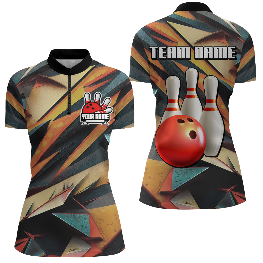 Custom Women's Bowling Quarter-Zip Shirt Q63