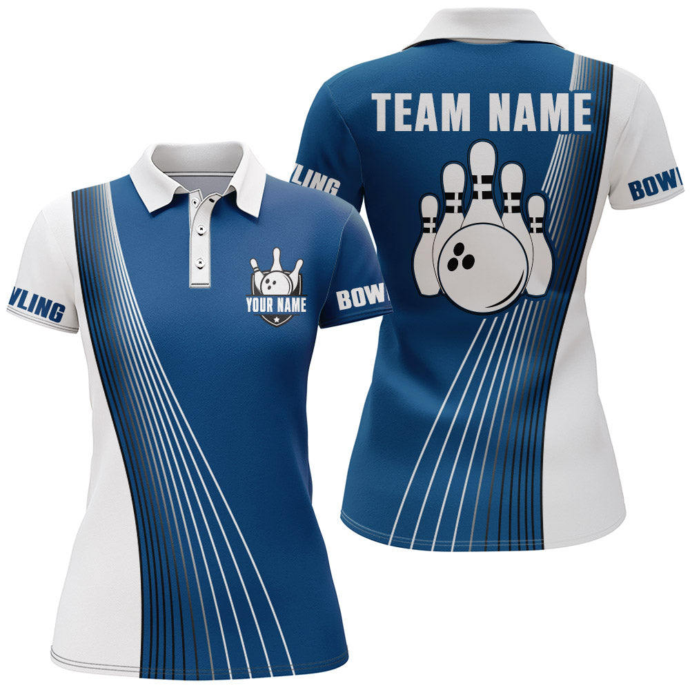 Custom 3D Bowling Polo Shirt for Women Q116