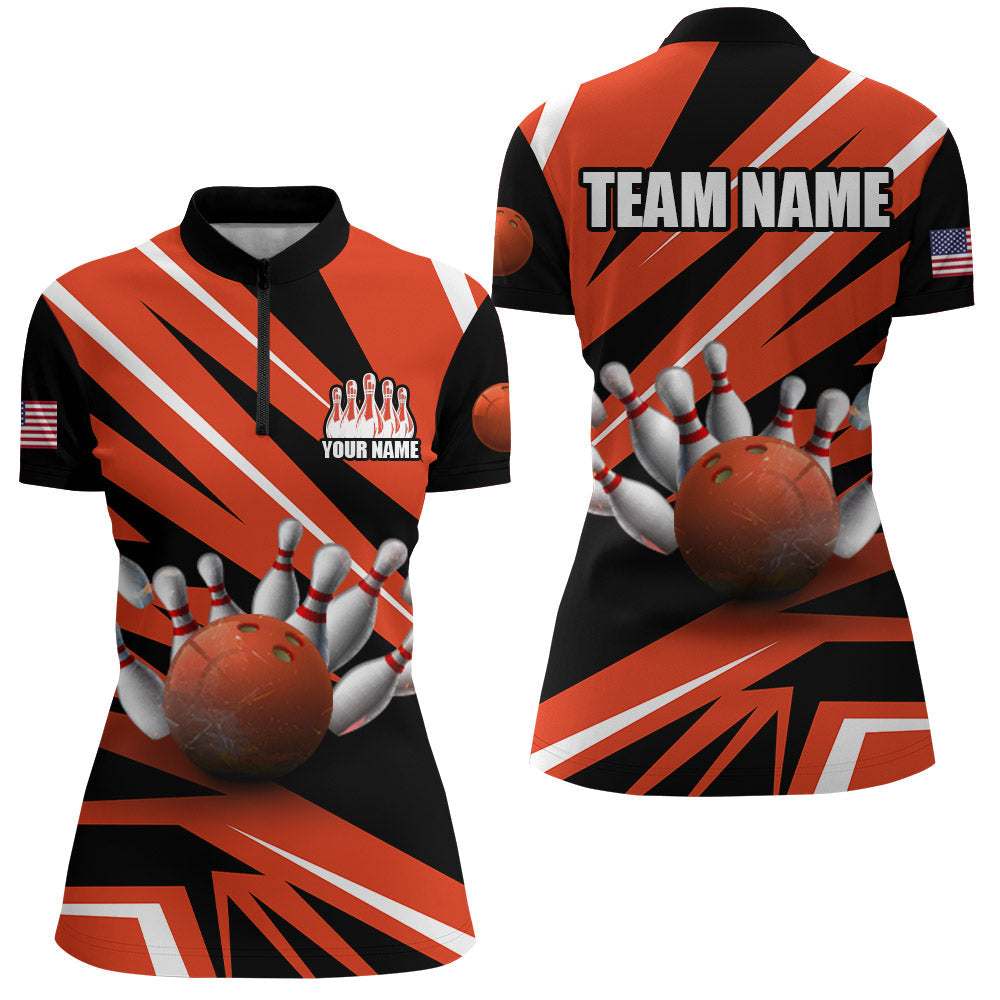 Women's Custom Bowling Quarter-Zip Jersey Q39