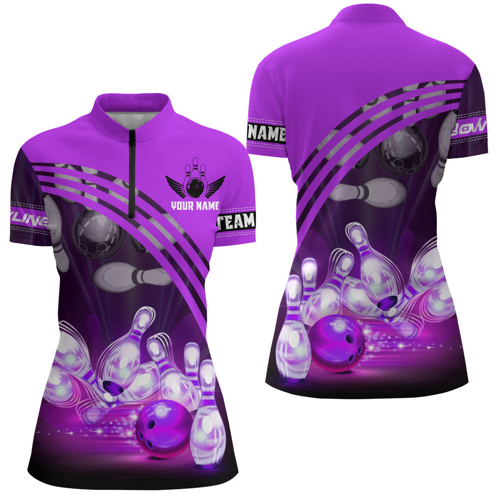 Women's Custom Bowling Quarter-Zip Jersey Q45