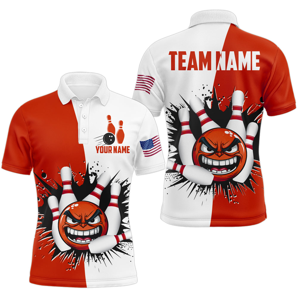 Personalised Funny Men's Bowling Polo Shirt Q414