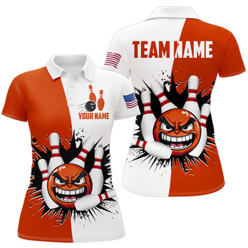 Personalised Funny Women's Bowling Polo Shirt Q414