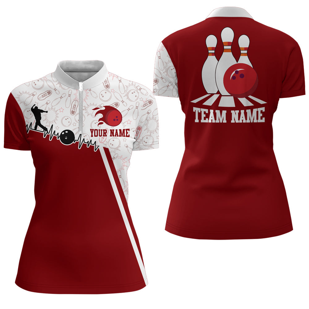 Women's Camo Bowling 1/4 Zip Jersey Q419