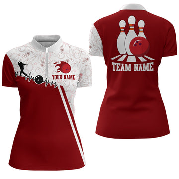 Women's Camo Bowling 1/4 Zip Jersey Q419