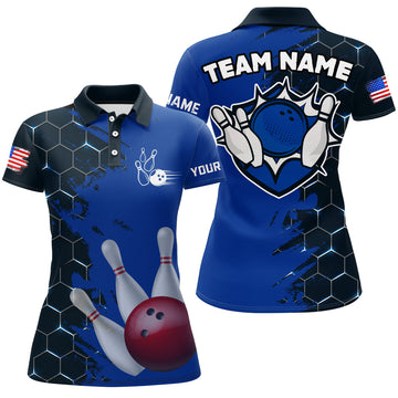 Navy & Black Camo Bowling Polo for Women Q266