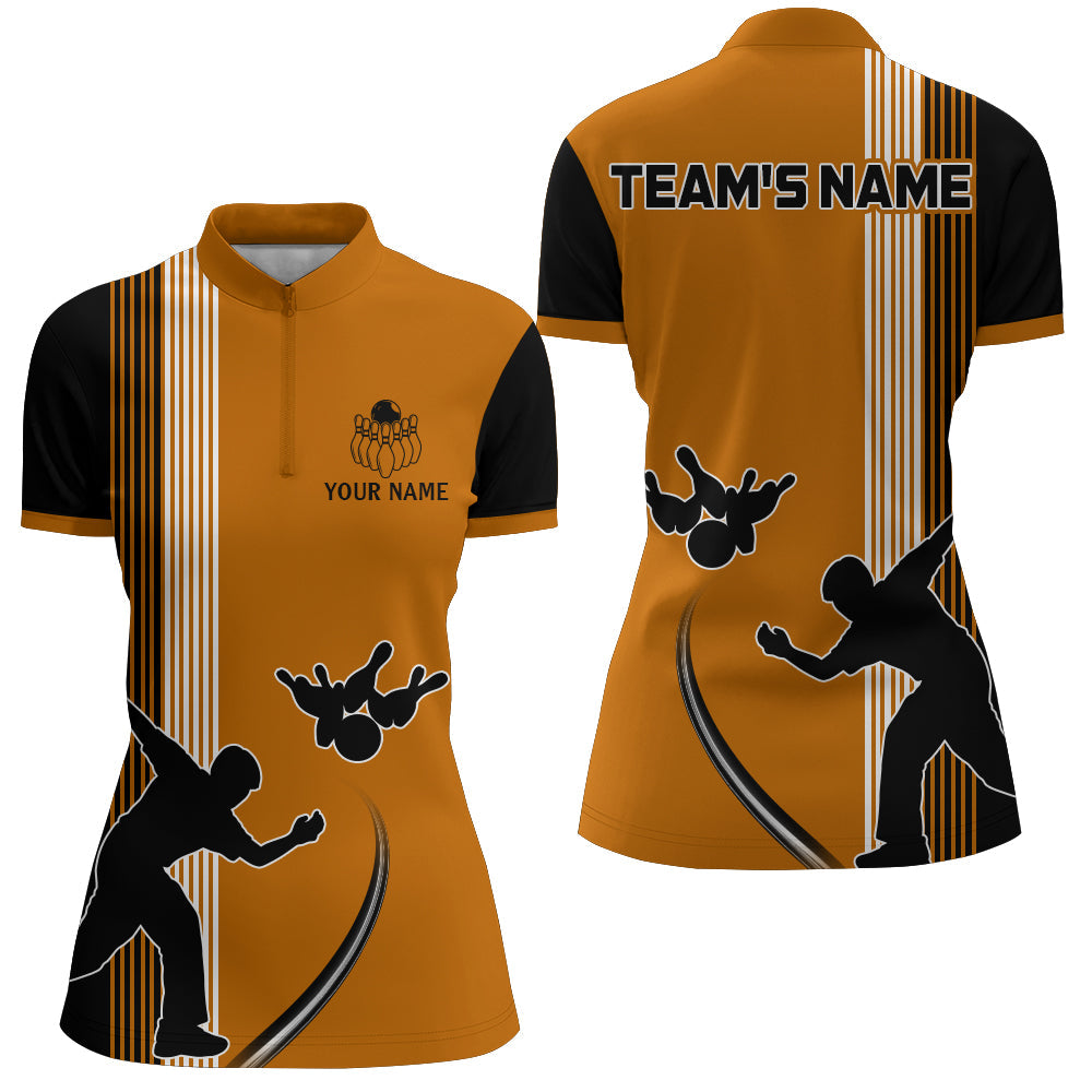 Women's Camo 1/4 Zip Bowling Shirt Q427