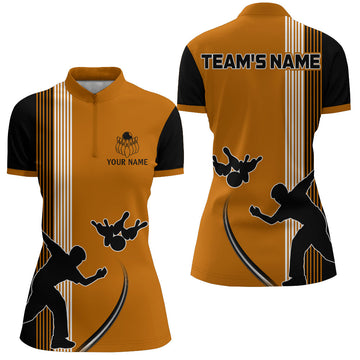 Women's Camo 1/4 Zip Bowling Shirt Q427