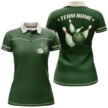 Vintage Bowling Polo Shirt for Women Q10